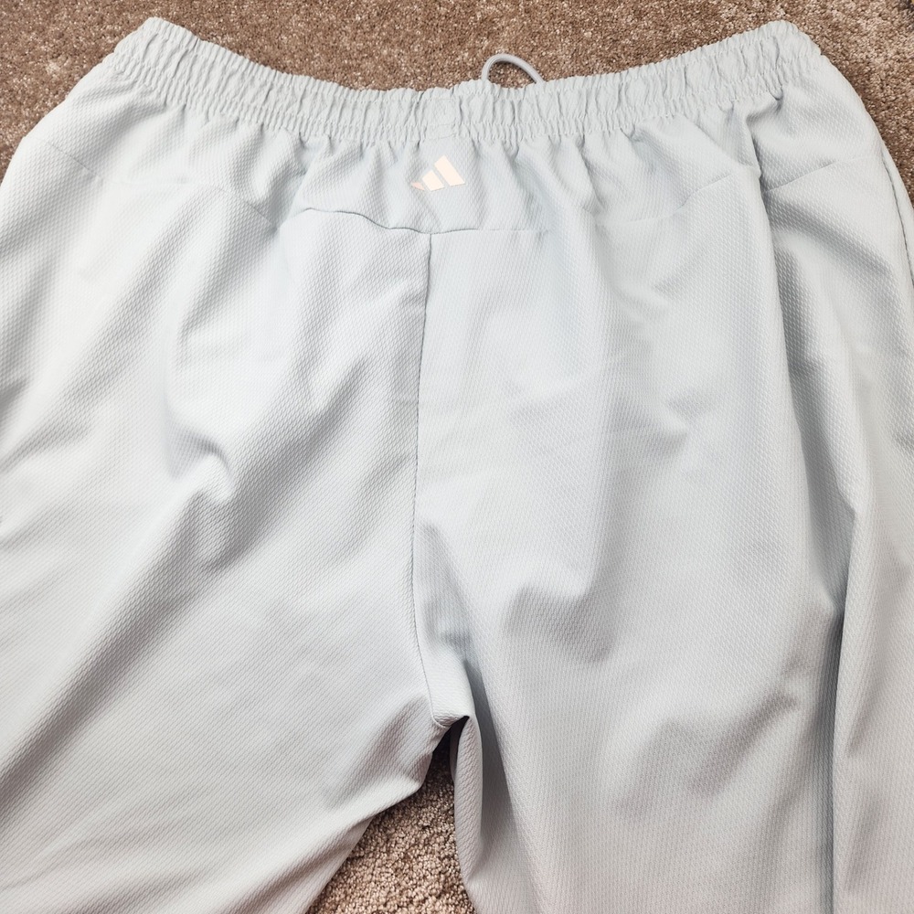 Adidas Basketball Men 3XL Light Blue Mesh Jogger Pants Athletic Sweatpants Zip - Picture 7 of 7